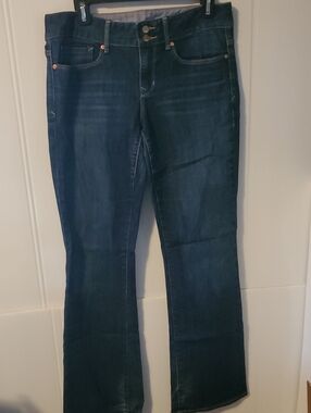 GAP 1968 Perfect Boot Women’s Dark Blue Boot Cut Jeans Distressed Size 29/8R